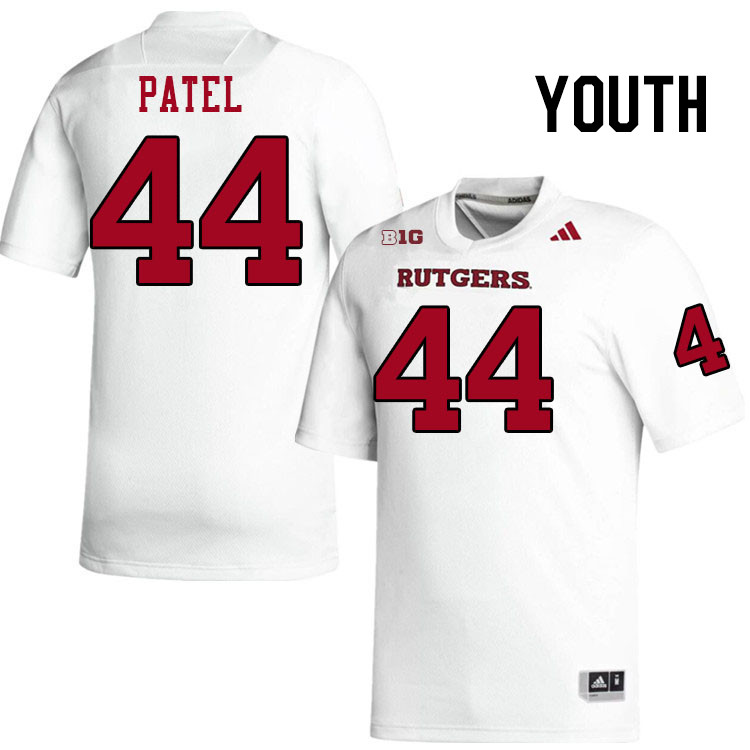 Youth #44 Jai Patel Rutgers Scarlet Knights 2024 College Football Jerseys Stitched-White